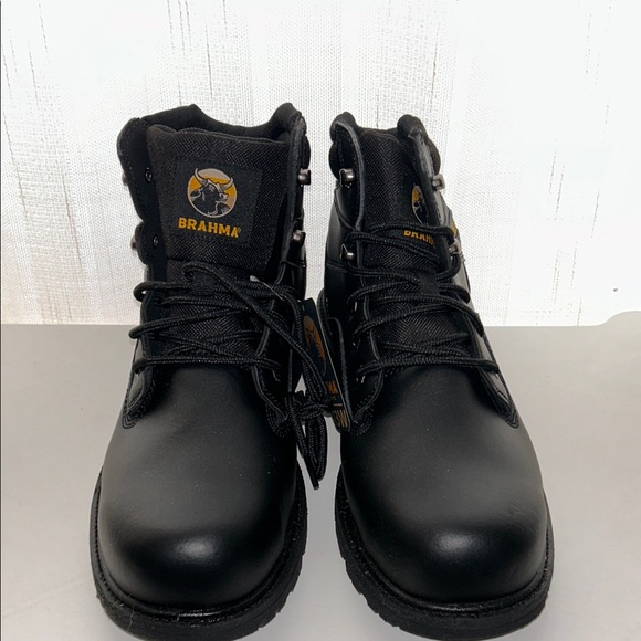 NWT Brahma Steel Toe Boots Black, Men 13W Oil Slip Resistant-Leather-MNBR46DP003 - Picture 4 of 8